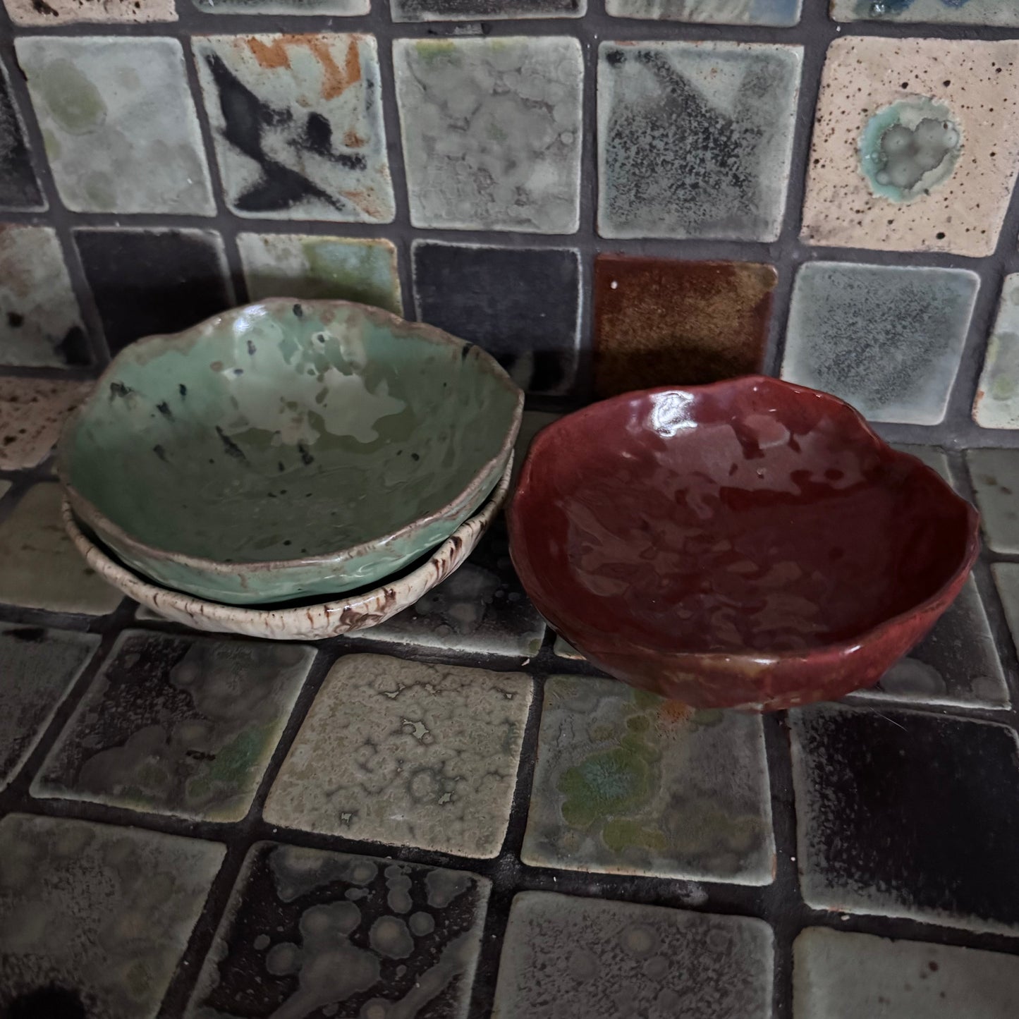 3 små pinchede skåle.