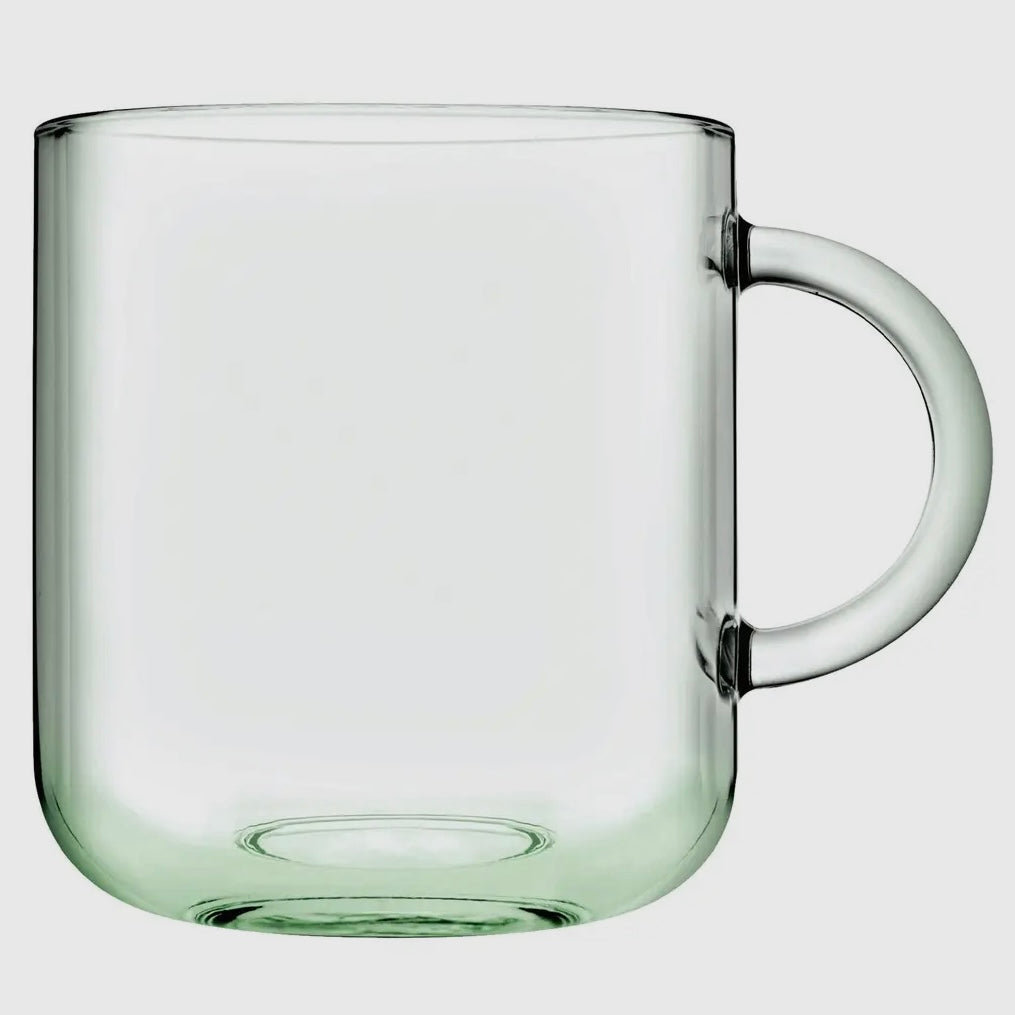 Kasse med 2 enkle glas krus af genbrugsglas
